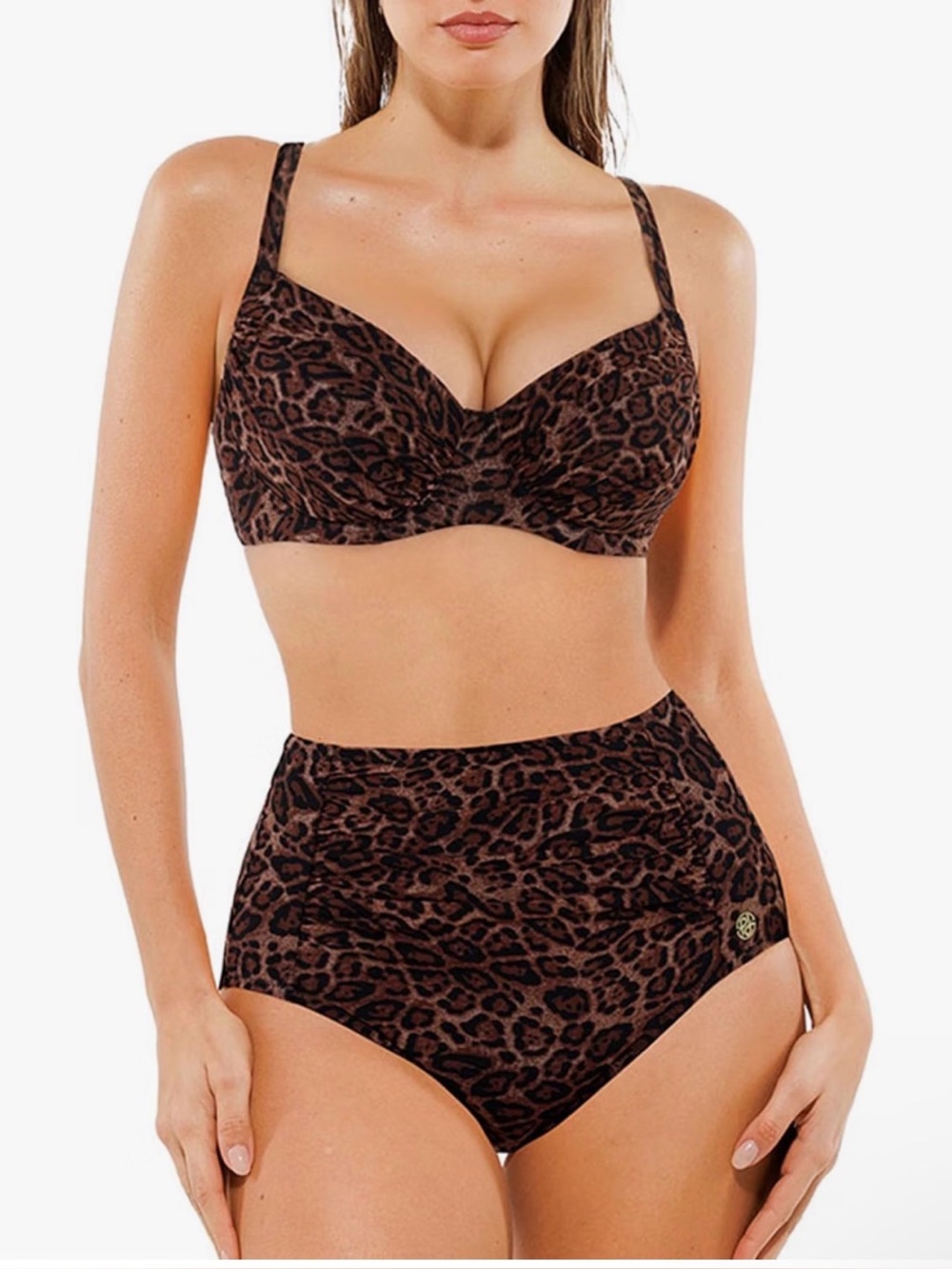 Popilush High Waisted Bikini Sets Tummy Control Ruched Swimsuit. Size 3XL NWT